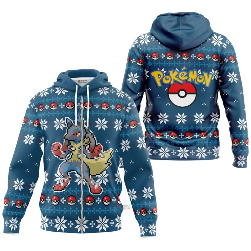 3D Anime Pokemon Lucario Custom Fandom Ugly Christmas Sweater VA308134