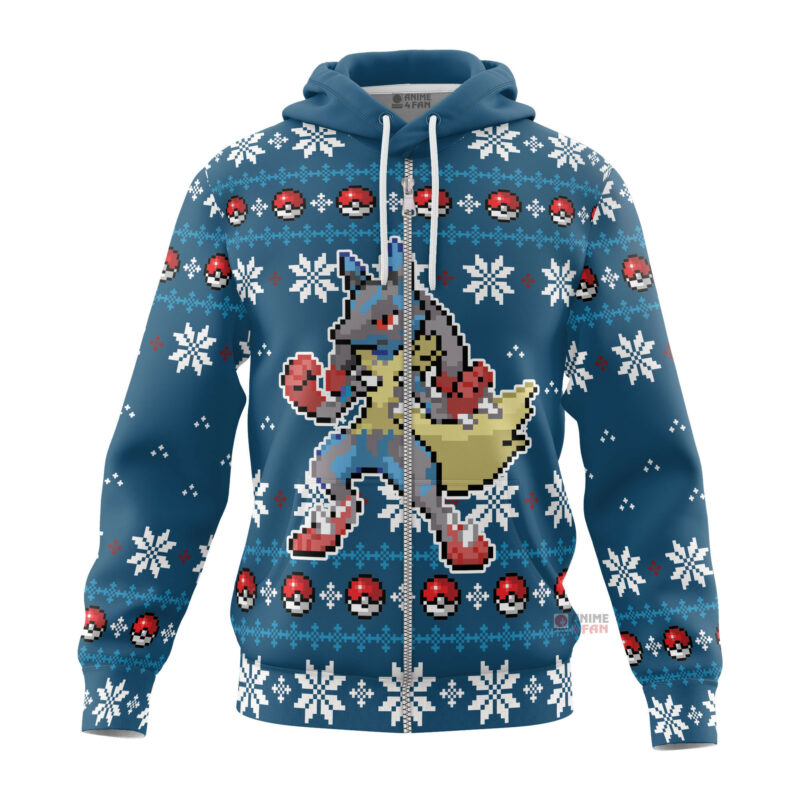 3D Anime Pokemon Lucario Custom Fandom Ugly Christmas Sweater VA308134