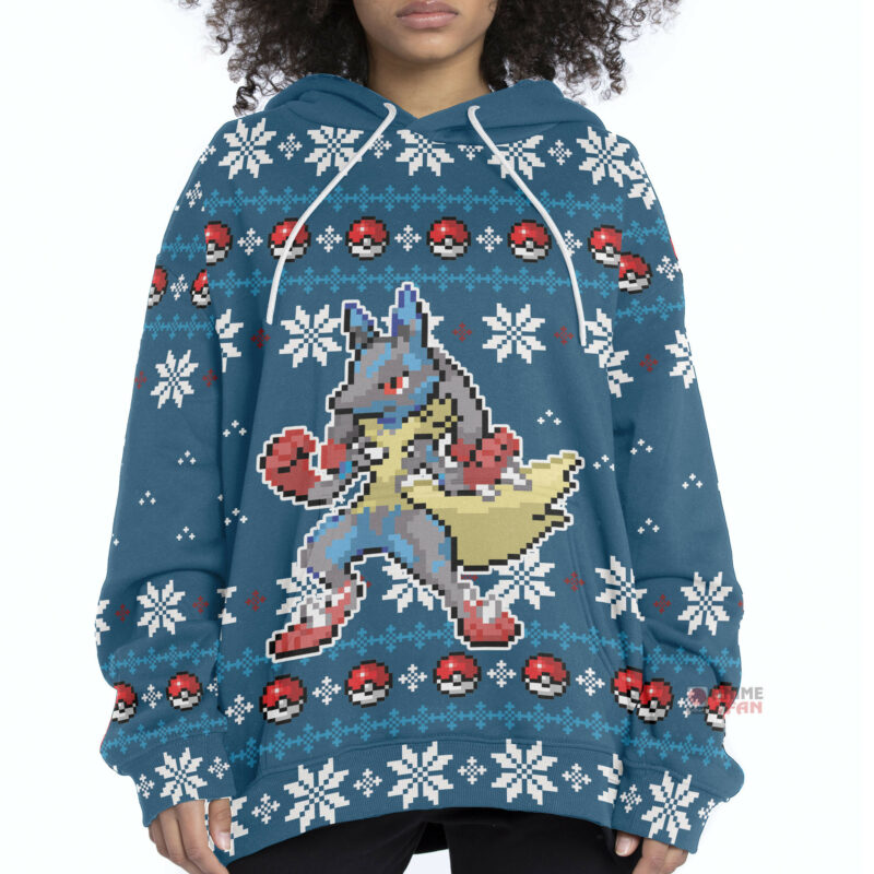 3D Anime Pokemon Lucario Custom Fandom Ugly Christmas Sweater VA308134