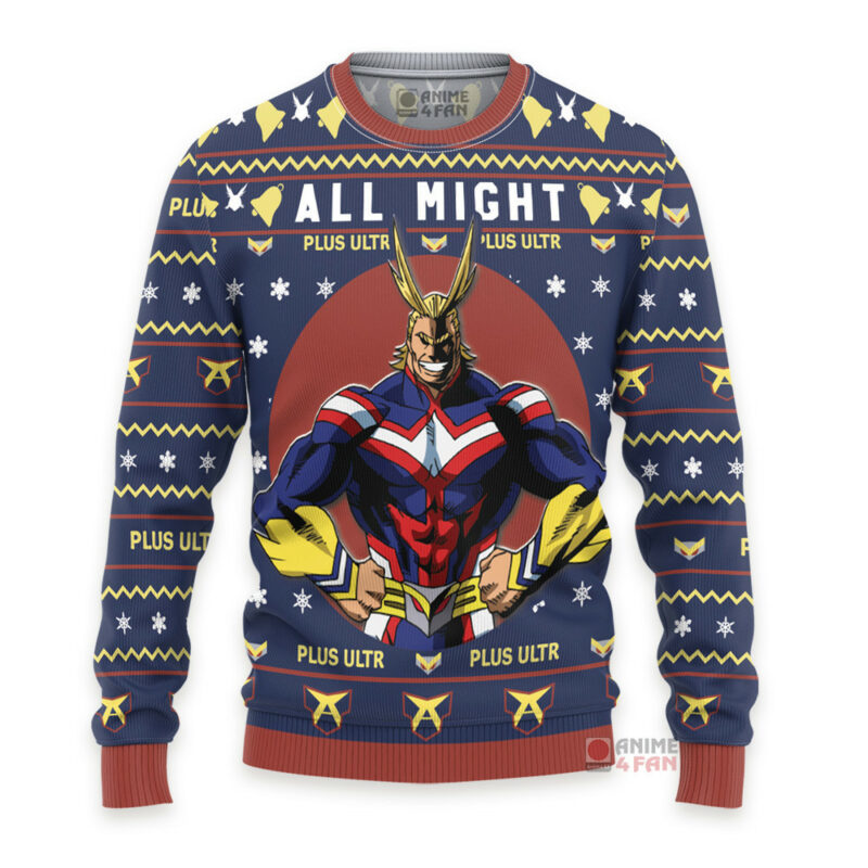 3D Anime My Hero Academia All Might Custom Fandom Ugly Christmas Sweater My Hero Academia VA308145