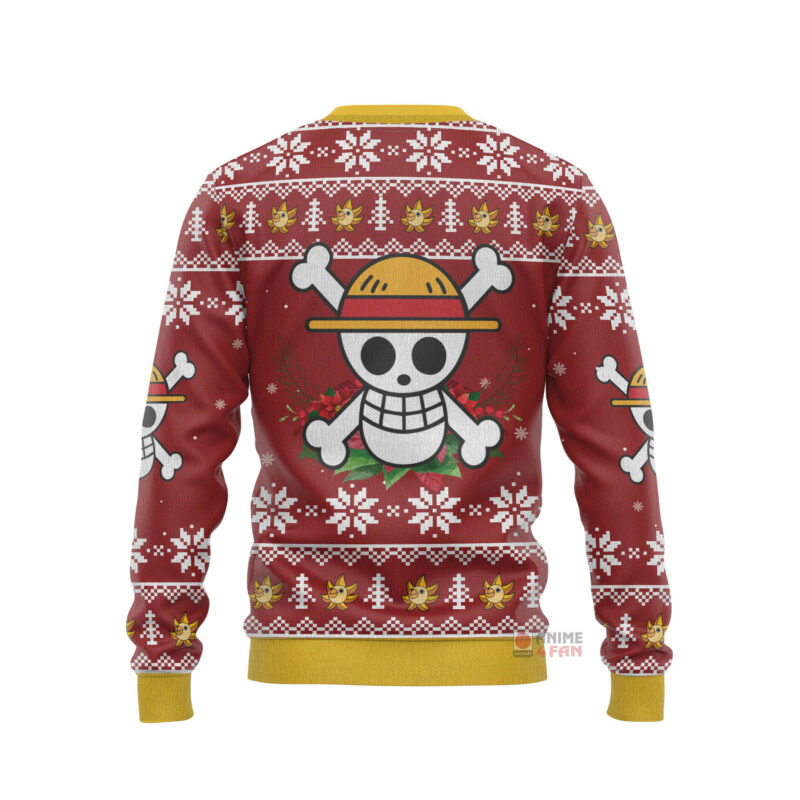 3D Anime One Piece Luffy Funny Face Custom Fandom Ugly Christmas Sweater VA308156