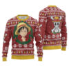 3D Anime One Piece Luffy Funny Face Custom Fandom Ugly Christmas Sweater VA308156