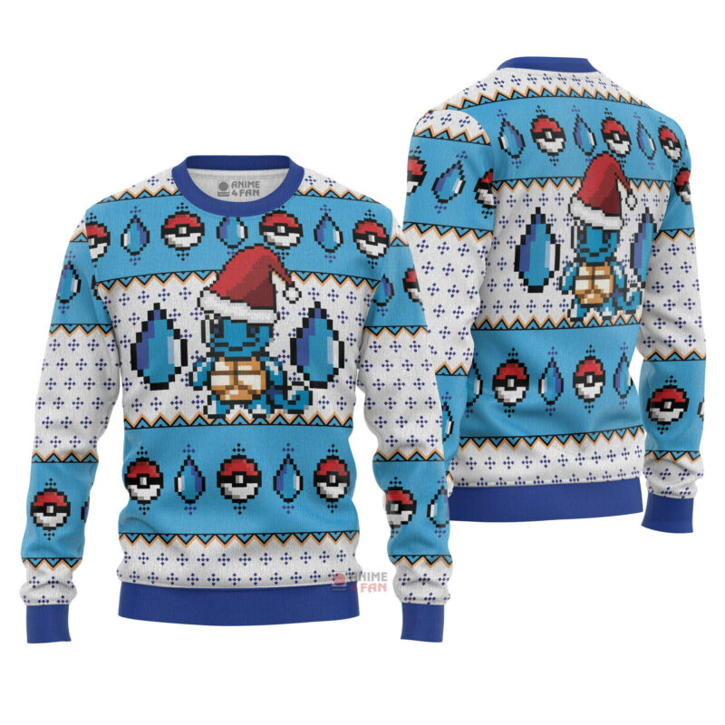 3D Anime Pokemon Squirtle Custom Fandom Ugly Christmas Sweater VA308175