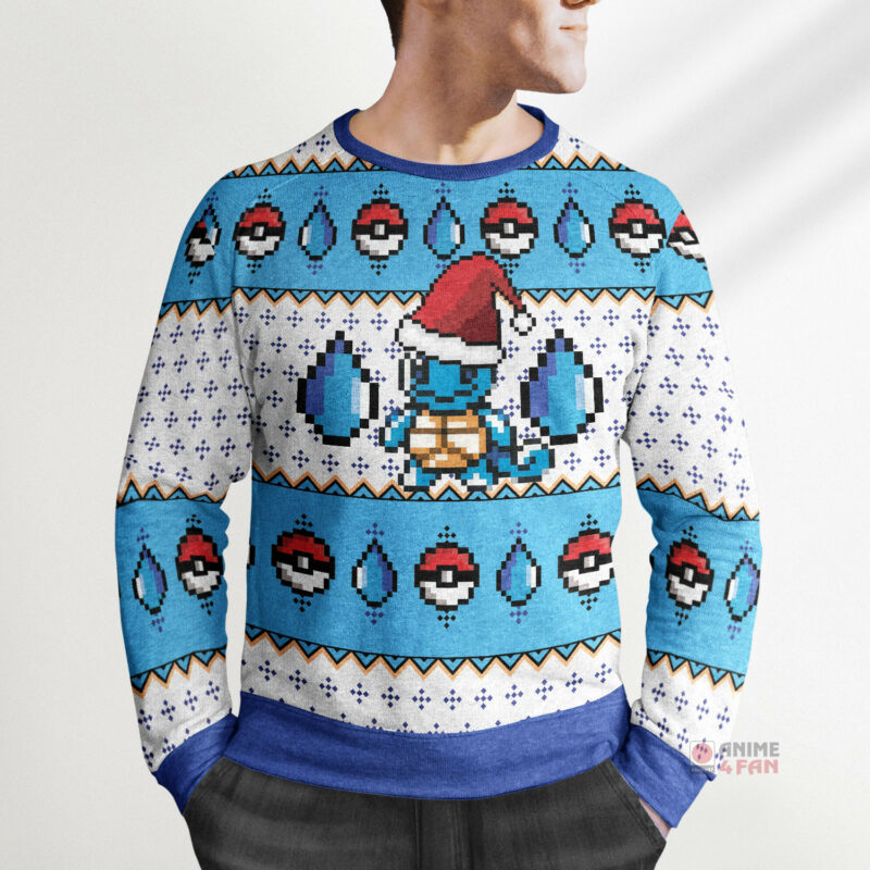 3D Anime Pokemon Squirtle Custom Fandom Ugly Christmas Sweater VA308175