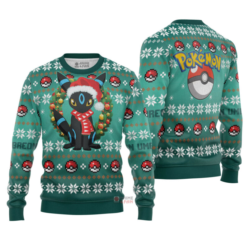 3D Anime Pokemon Umbreon Custom Fandom Ugly Christmas Sweater VA308176