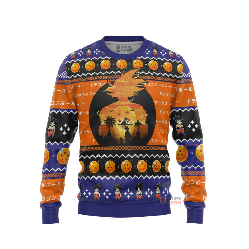 3D Anime Dragon Ball Beautiful Sunset Custom Ugly Christmas Sweater VA308212