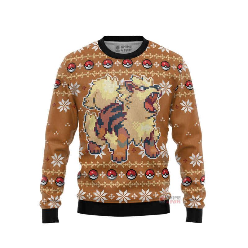 3D Anime Pokemon Arcanine Custom Fandom Ugly Christmas Sweater VA308240