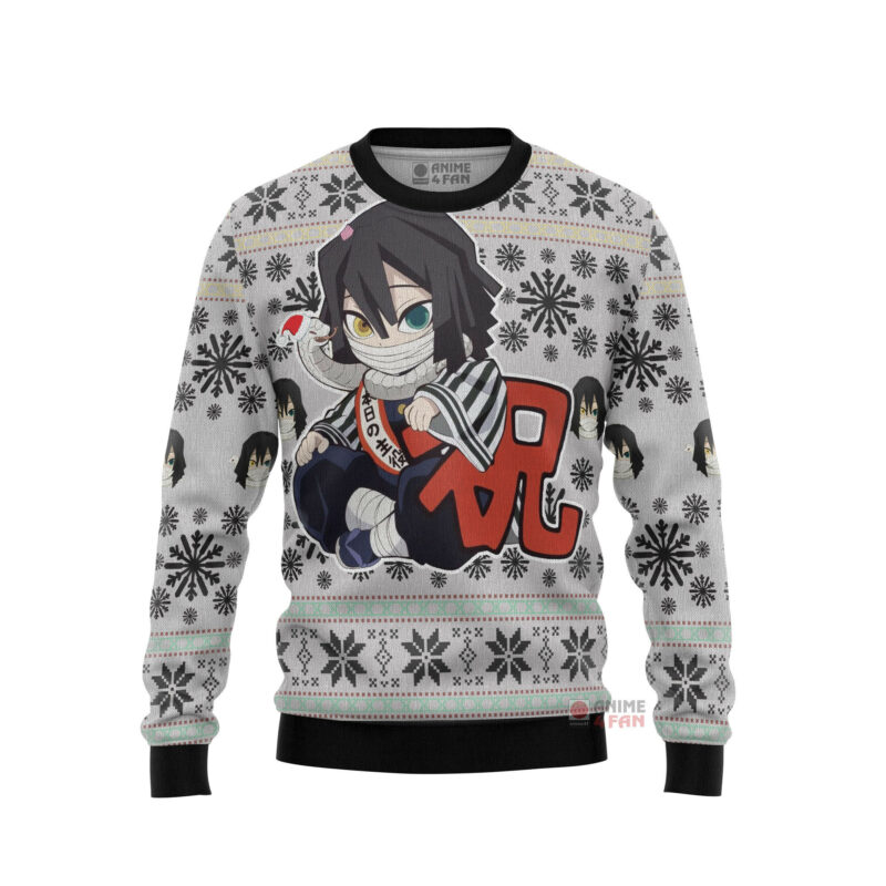 3D Anime Demon Slayer Obanai Chibi Art Custom Fandom Ugly Christmas Sweater