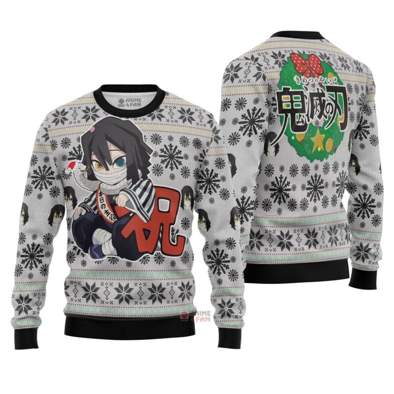 3D Anime Demon Slayer Obanai Chibi Art Custom Fandom Ugly Christmas Sweater