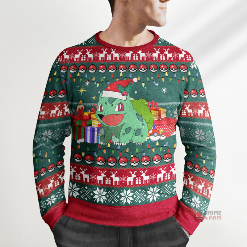 3D Anime Pokemon Bulbasaur Fandom Ugly Christmas Sweater