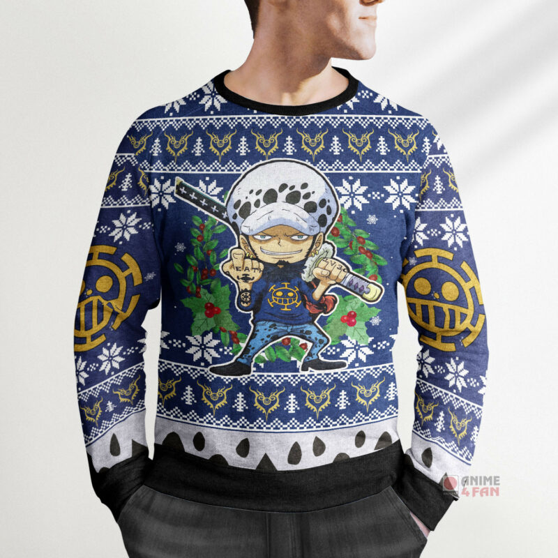 3D Anime One Piece Trafalgar Law Custom Fandom Ugly Christmas Sweater