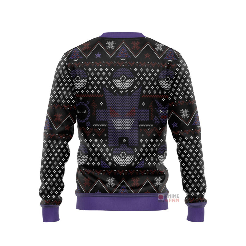 3D Anime Pokemon Ghosts Gengar Ghastly Haunter Custom Ugly Christmas Sweater