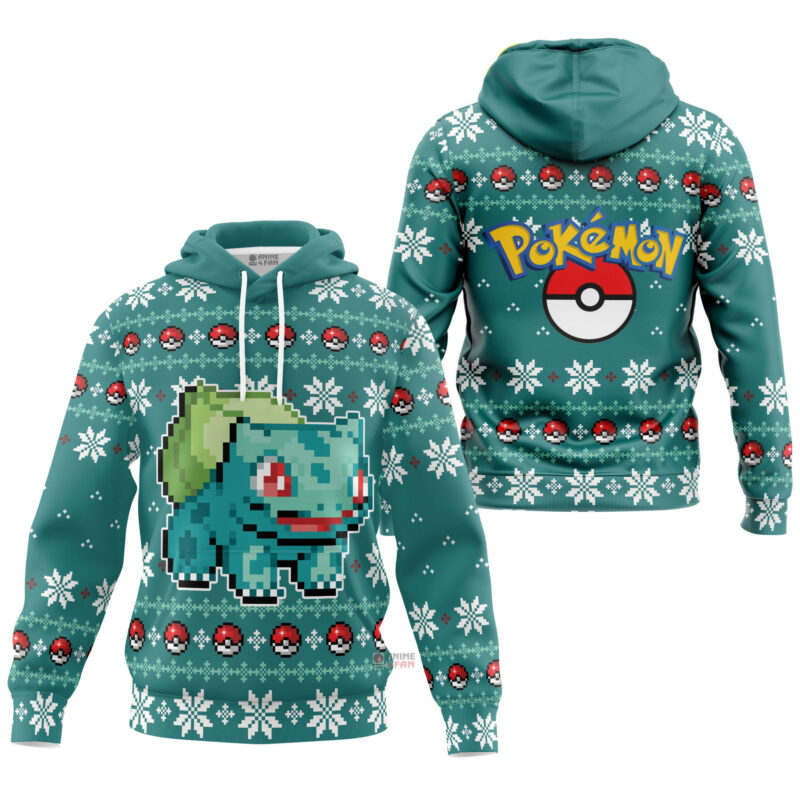 3D Anime Pokemon Bulbasaur Custom Fandom Ugly Christmas Sweater VA308404