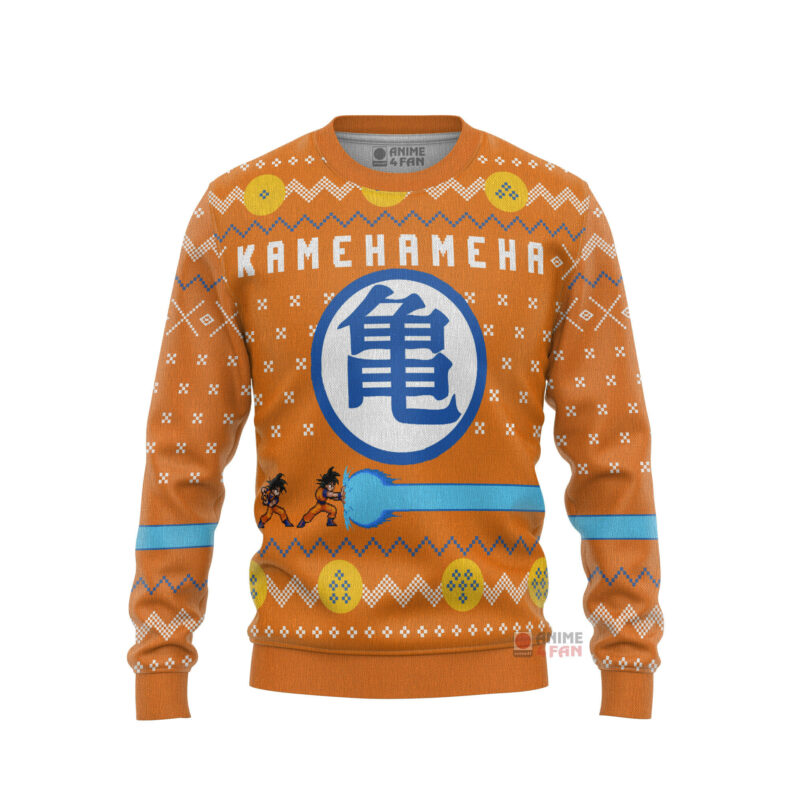 3D Anime Dragon Ball Z Kamehameha Ugly Christmas Sweater VA308430