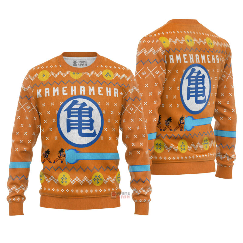 3D Anime Dragon Ball Z Kamehameha Ugly Christmas Sweater VA308430