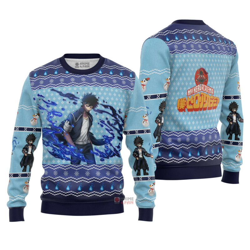 3D Anime My Hero Academia Dabi Blueflame Custom Fandom Ugly Christmas Sweater VA308442