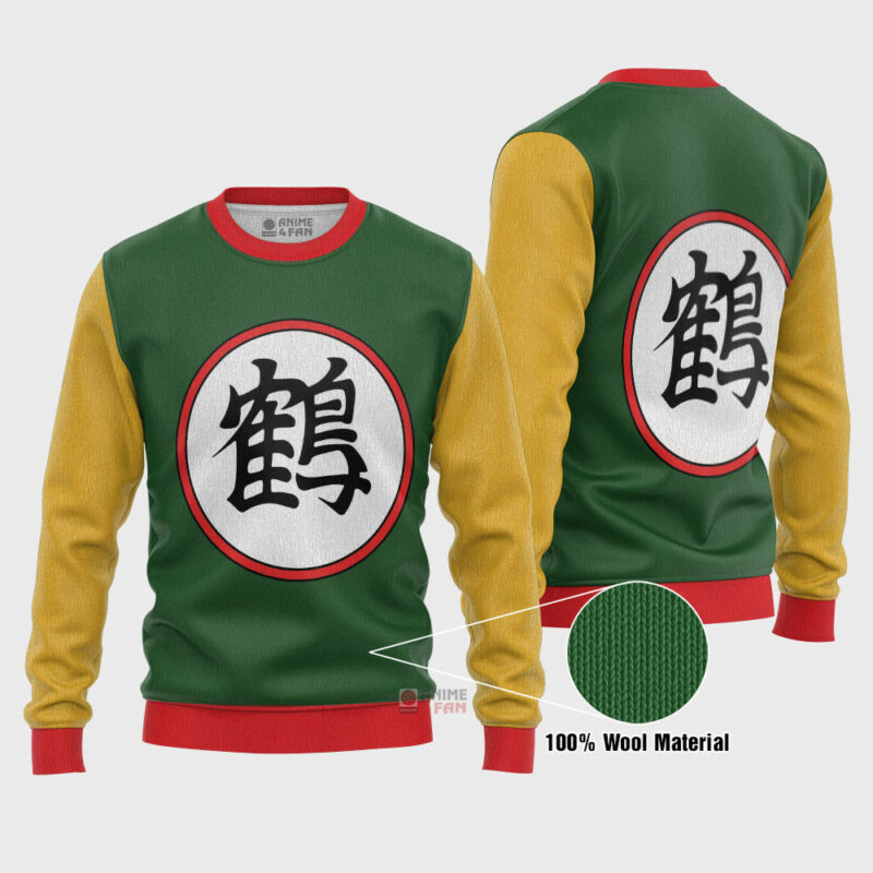 3D Anime Dragon Ball Z Chiaotzu Crane Kanji Custom Ugly Christmas Sweater VA309006