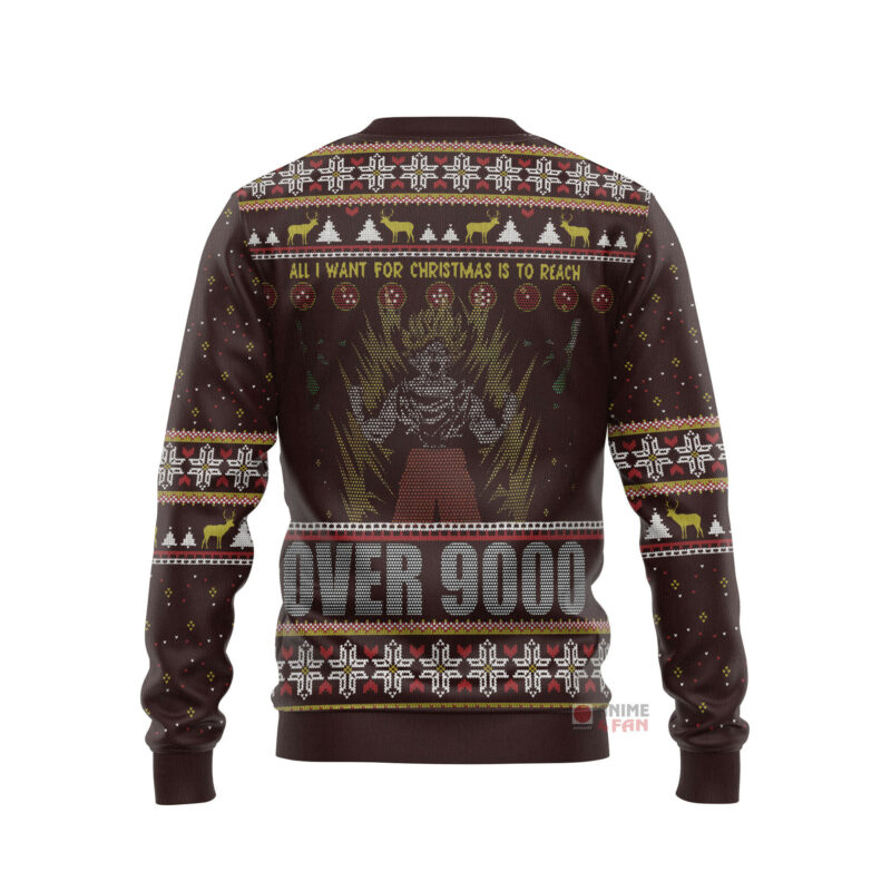 3D Anime Dragon Ball Goku Over 9000 Custom Ugly Christmas Sweater VA309025