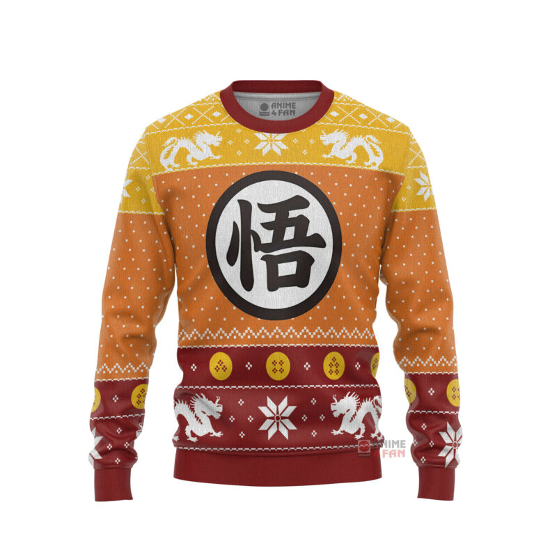 3D Anime Dragon Ball Goku Text Custom Ugly Christmas Sweater VA309046