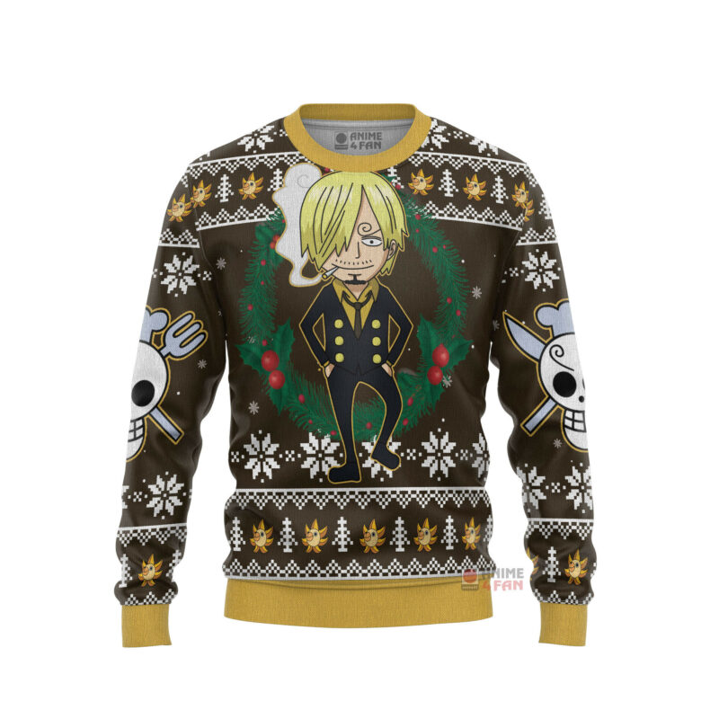 3D Anime One Piece Sanji Custom Fandom Ugly Christmas Sweater VA309069