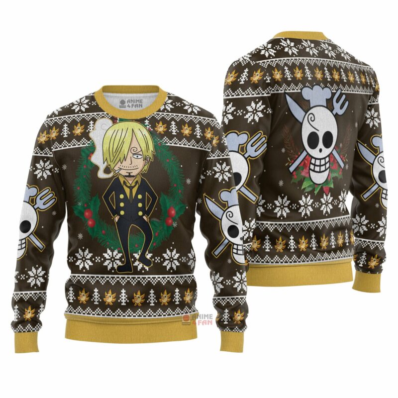 3D Anime One Piece Sanji Custom Fandom Ugly Christmas Sweater VA309069