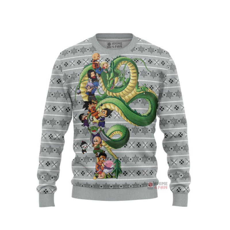 3D Anime Dragon Ball Shenron Play With Characters Custom Fandom Ugly Christmas Sweater VA309079