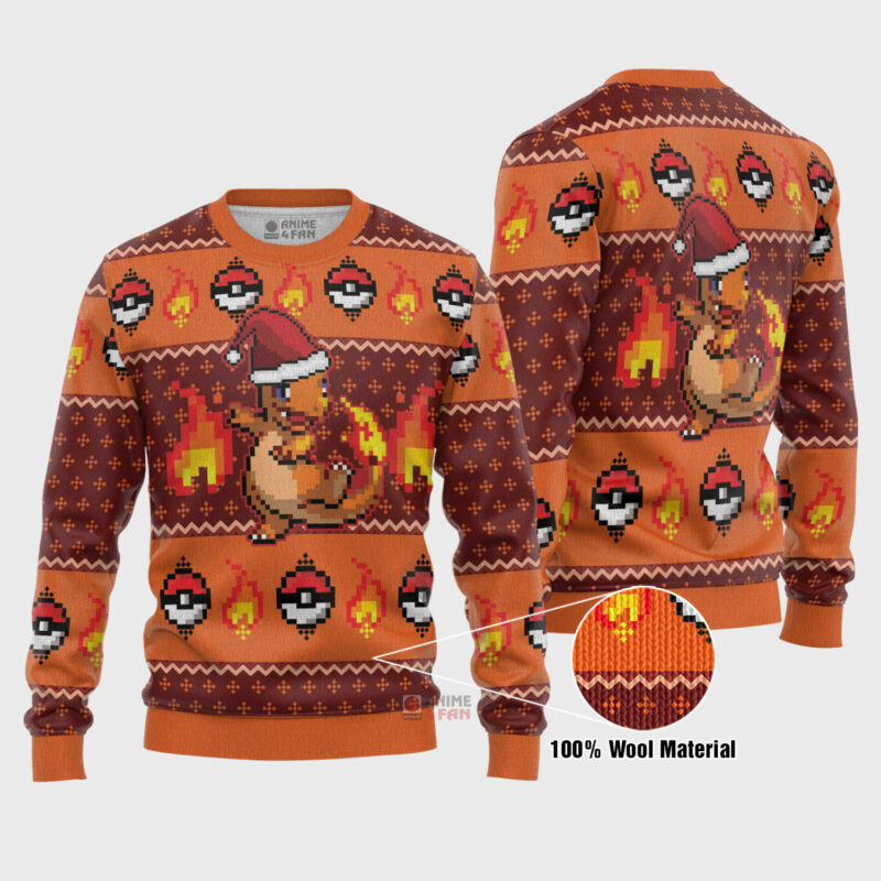 3D Anime Pokemon Charmander Custom Fandom Ugly Christmas Sweater VA309089