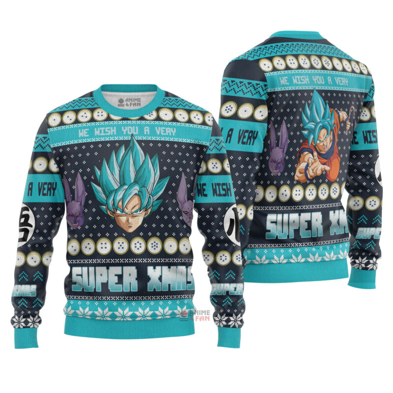 3D Anime Dragon Ball Goku Saiyan Custom Fandom Ugly Christmas Sweater VA308170