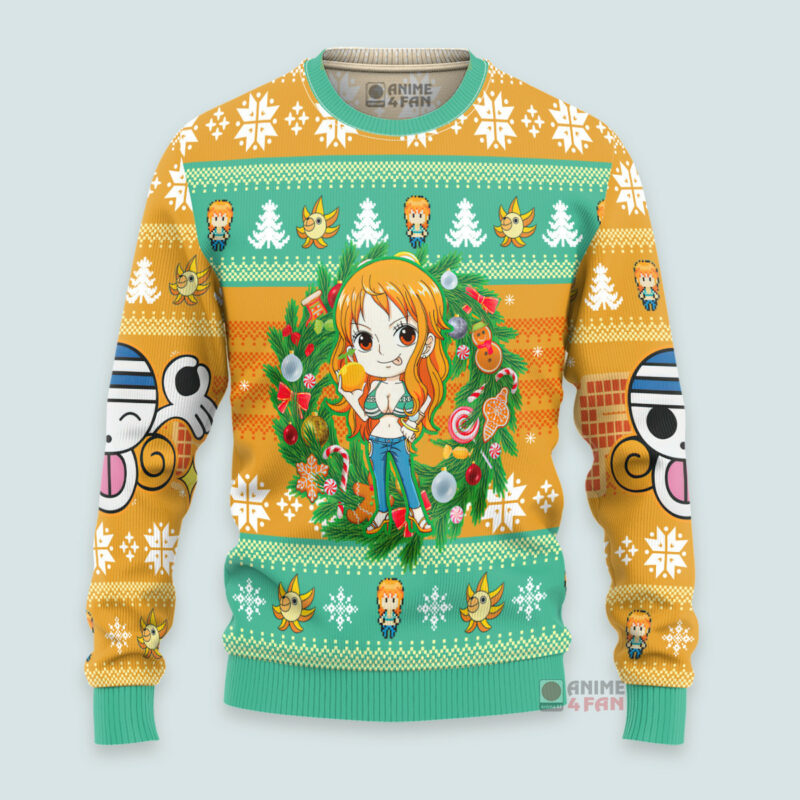 3D Anime One Piece Nami Custom Fandom Ugly Christmas Sweater VA310055