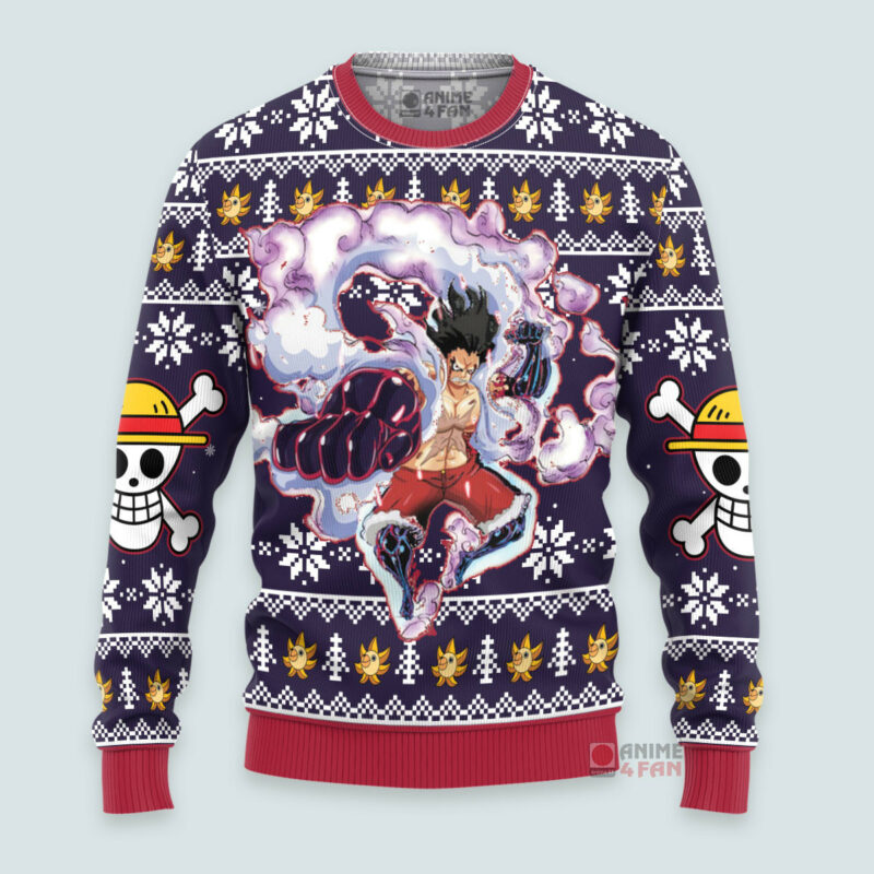 3D Anime One Piece Luffy Gear 4 Custom Fandom Ugly Christmas Sweater VA310058