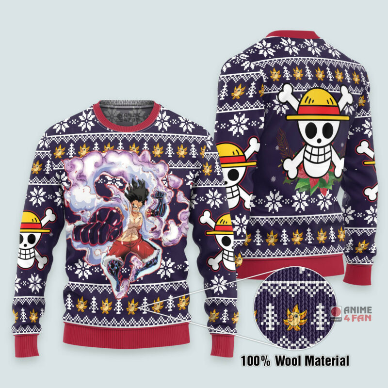 3D Anime One Piece Luffy Gear 4 Custom Fandom Ugly Christmas Sweater VA310058