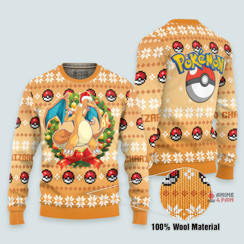 3D Anime Pokemon Charizard Custom Fandom Ugly Christmas Sweater VA310067