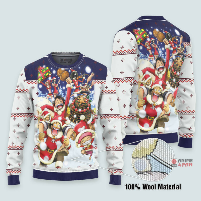 3D Anime One Piece Crew Custom Fandom Ugly Christmas Sweater VA310105