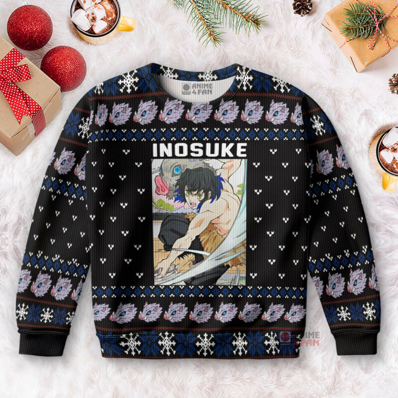 3D Anime Demon Slayer Inosuke Custom Fandom Ugly Christmas Sweater VA310108