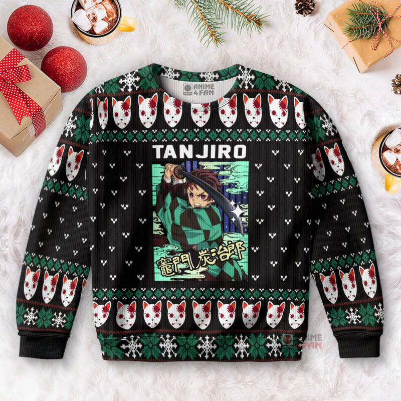 3D Anime Demon Slayer Tanjiro Kamado Custom Fandom Ugly Christmas Sweater VA310109