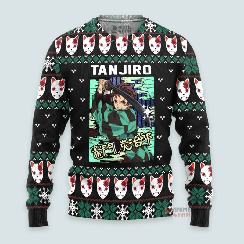 3D Anime Demon Slayer Tanjiro Kamado Custom Fandom Ugly Christmas Sweater VA310109