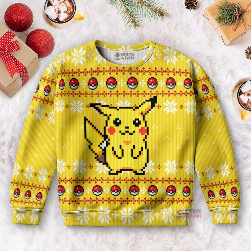 3D Anime Pokemon Pikachu Pokemon Custom Fandom Ugly Christmas Sweater VA310122