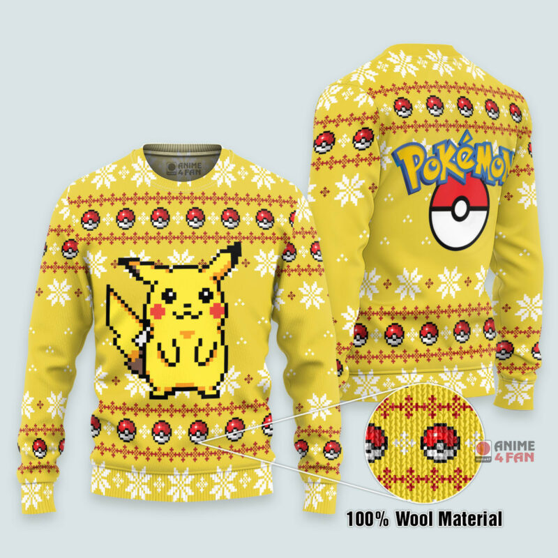 3D Anime Pokemon Pikachu Pokemon Custom Fandom Ugly Christmas Sweater VA310122