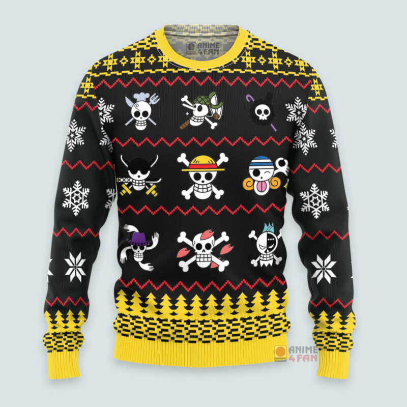 3D Anime One Piece Flags Custom Fandom Ugly Christmas Sweater VA311002