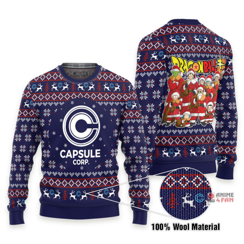 3D Anime Dragon Ball Capsule Custom Fandom Ugly Christmas Sweater VA211037