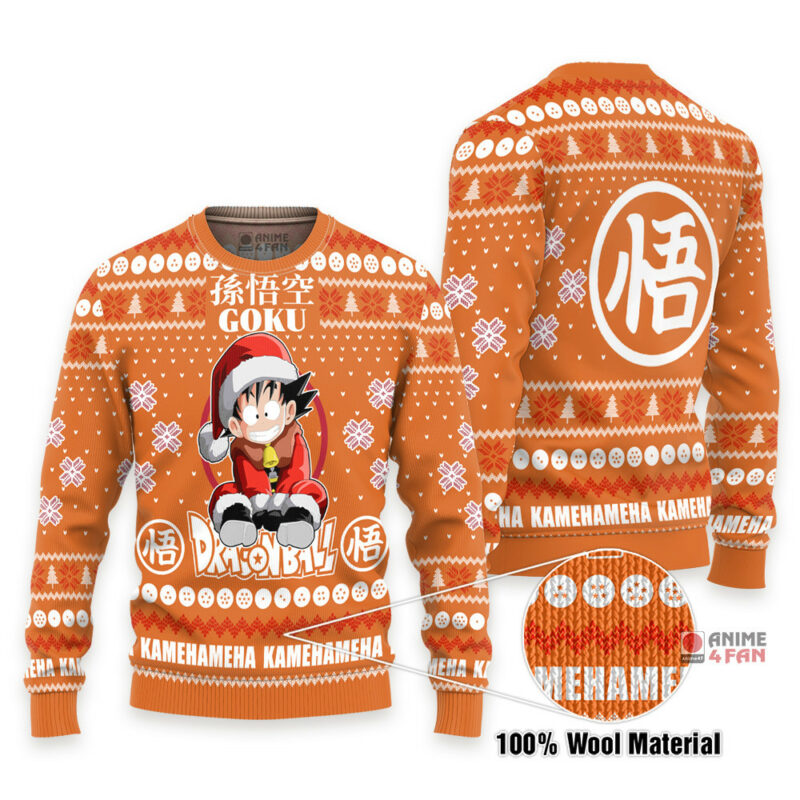 3D Anime Dragon Ball Goku Kid Custom Fandom Ugly Christmas Sweater VA211046