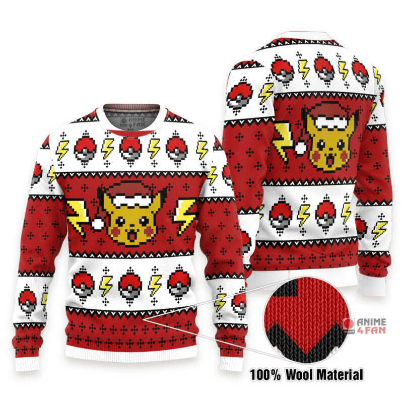 3D Anime Pokemon Pikachu Custom Fandom Ugly Christmas Sweater VA307056