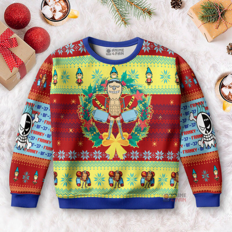 3D Anime One Piece Franky Custom Fandom Ugly Christmas Sweater VA311057