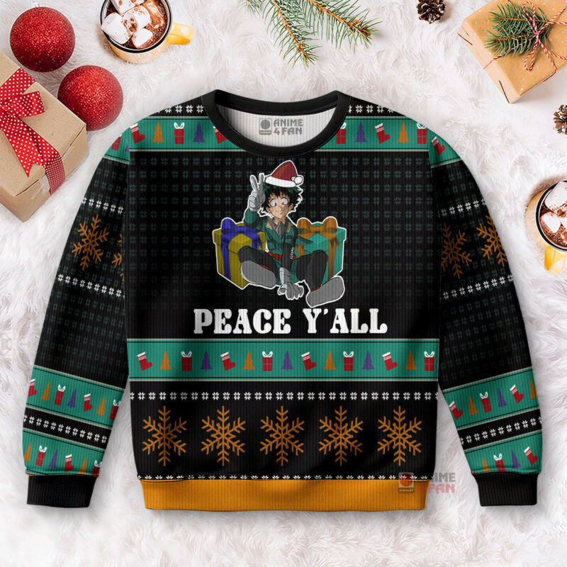 3D Anime My Hero Academia Izuku Midoriya Custom Fandom Ugly Christmas Sweater VA311066