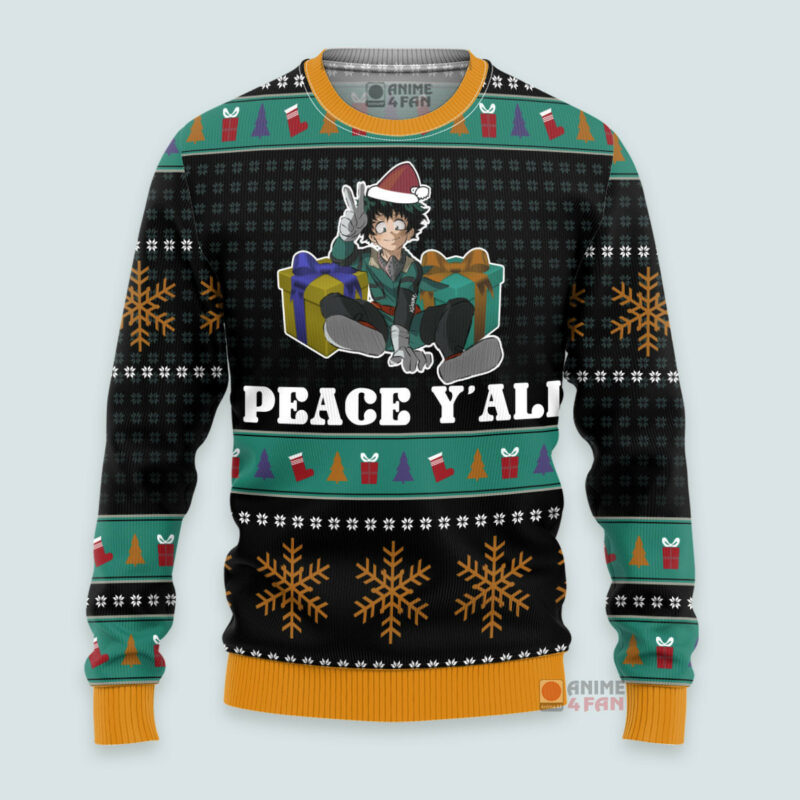 3D Anime My Hero Academia Izuku Midoriya Custom Fandom Ugly Christmas Sweater VA311066