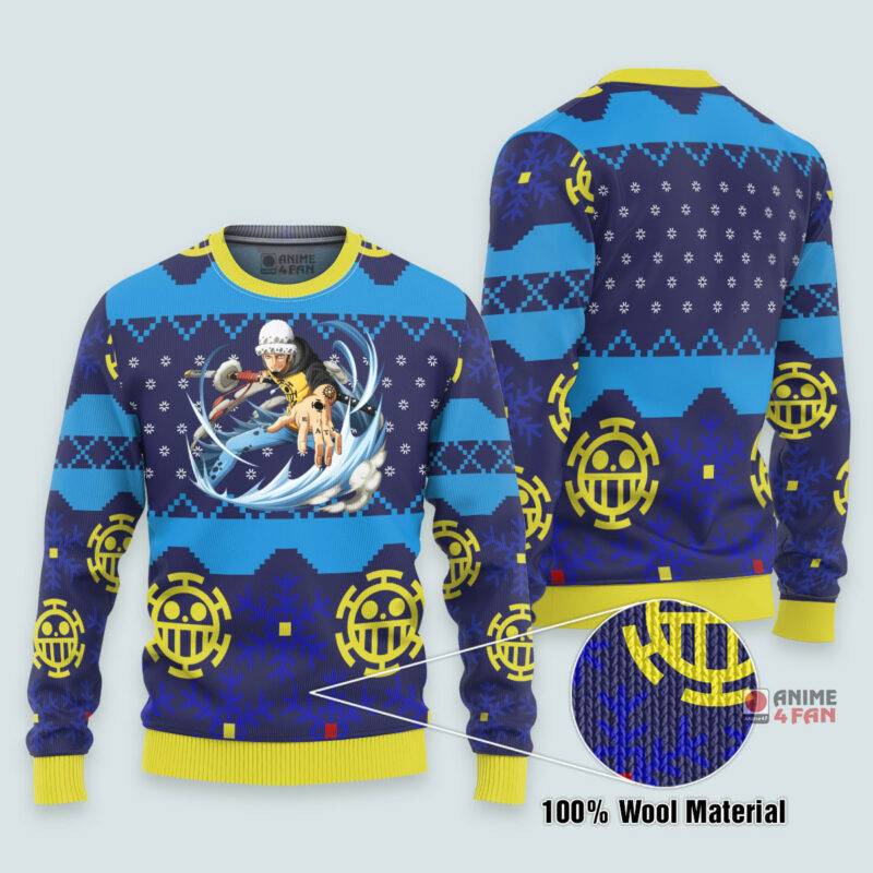 3D Anime One Piece Trafalgar Law Custom Ugly Christmas Sweater VA311083