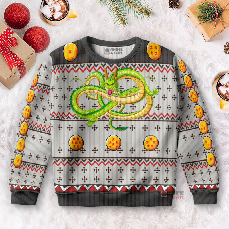 3D Anime Dragon Ball Shenron Seven Dragon Balls Custom Fandom Ugly Christmas Sweater VA311119