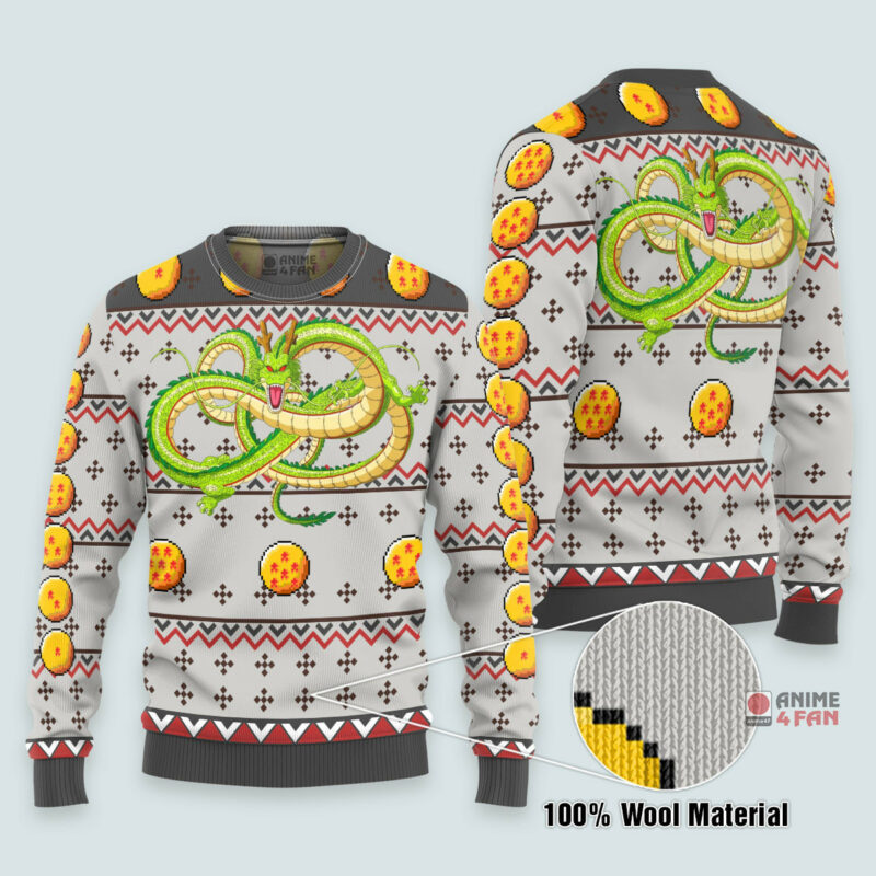 3D Anime Dragon Ball Shenron Seven Dragon Balls Custom Fandom Ugly Christmas Sweater VA311119