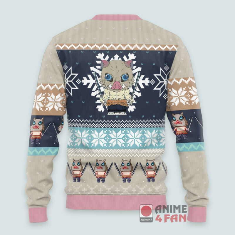 3D Anime Demon Slayer Inosuke Hashibira Custom Ugly Christmas Sweater VA311153