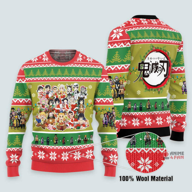 3D Anime Demon Slayer Squad Corps Ugly Christmas Sweater VA311171